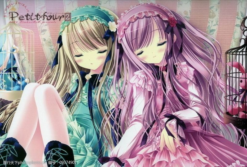 可爱双胞胎图片素材