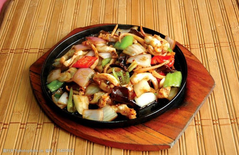 传统美食菜谱专用铁板鱿鱼图片