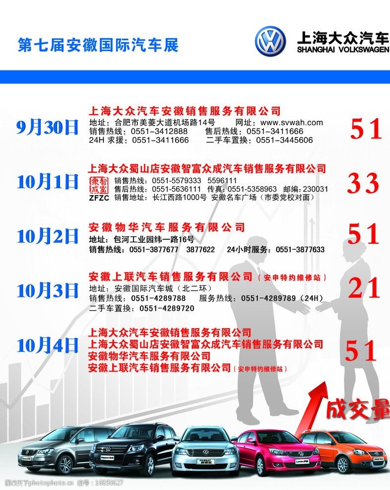 标准色上海大众展板车展成交量图片