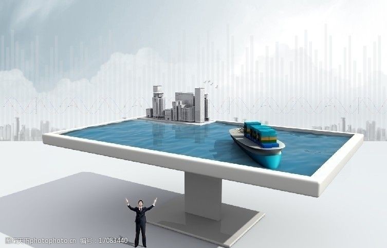 建筑图形台球桌桌面货船模型图片