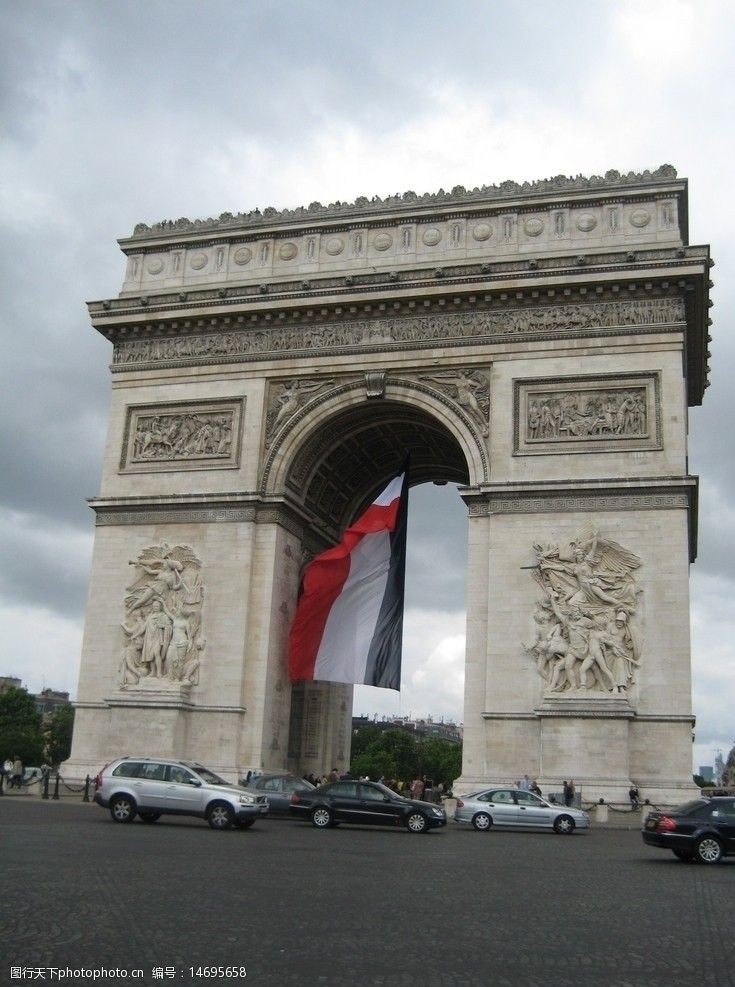 法国著名建筑巴黎凯旋门图片