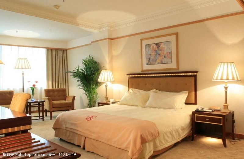 宾馆酒店标准间套房卧室图片