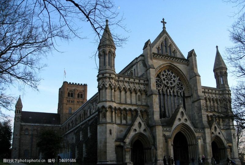 摄影台历伦敦圣奥尔本斯大教堂图片