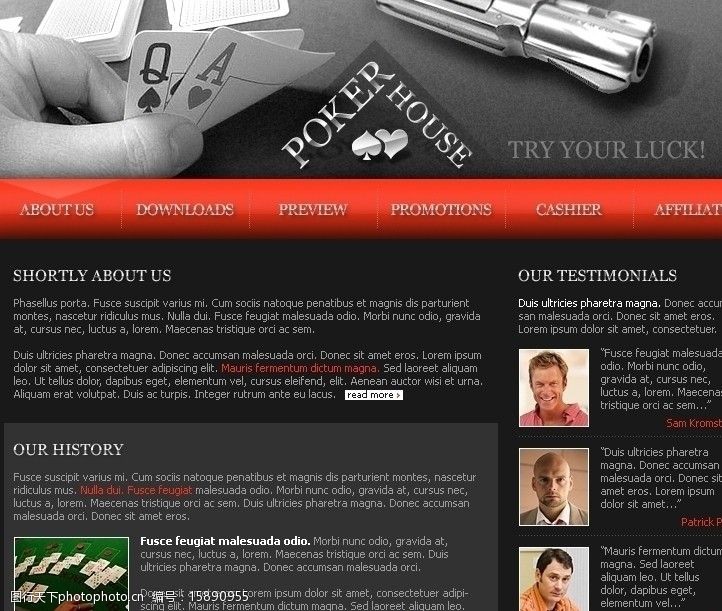 扑克牌网页flash整站图片