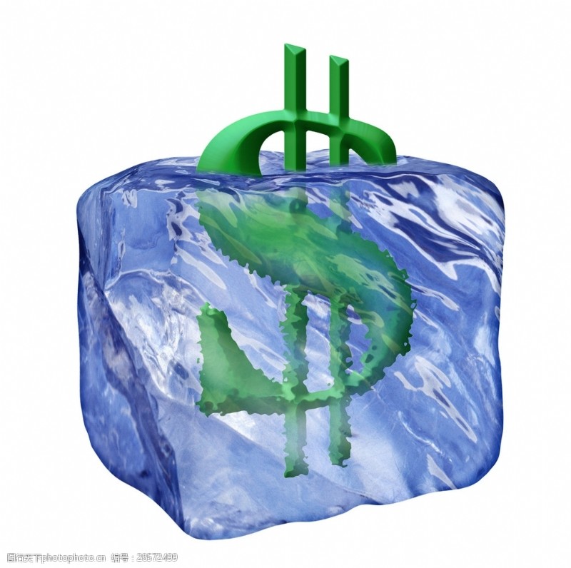 美元符号冰冻的货币符号