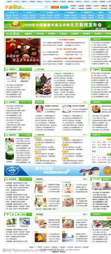绿色医药网页模版饮食健康图片
