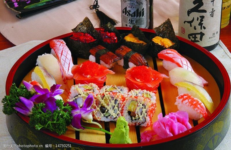 高清图片集日本寿司大全圆盘图片