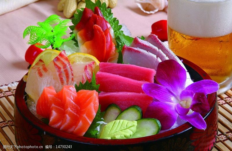 传统美食菜谱专用深海海鲜寿司大拼盘图片