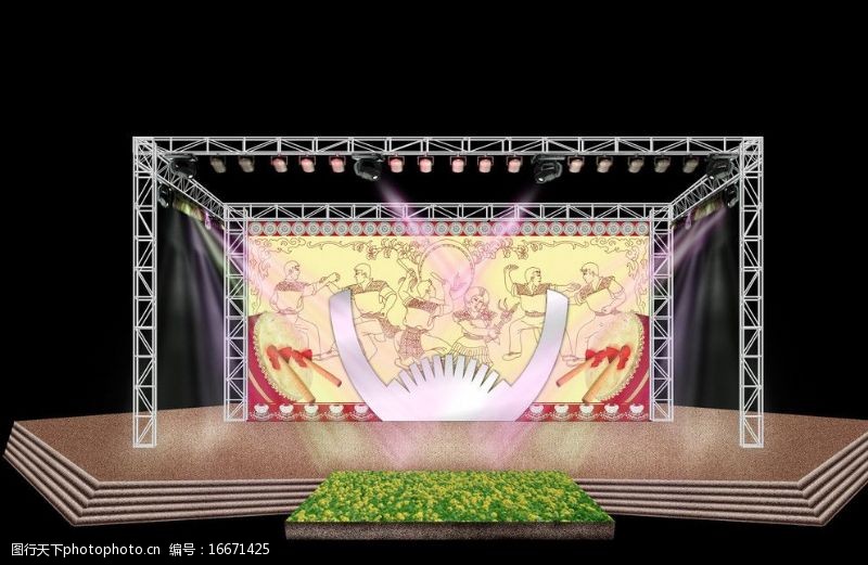 霓虹灯素材舞台效果图图片