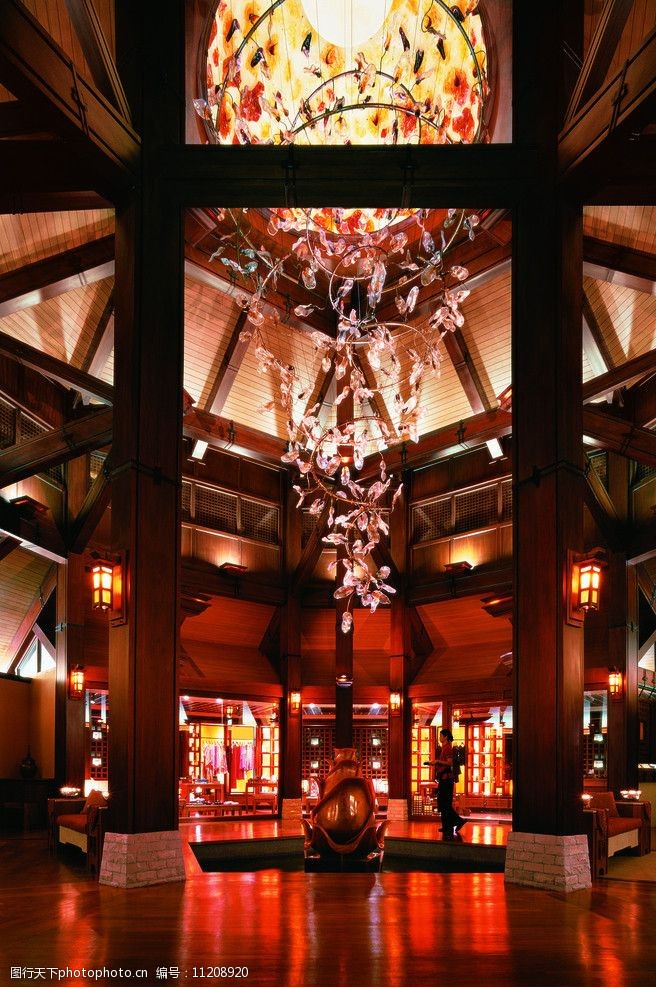 酒店大堂香格里拉中式大堂图片