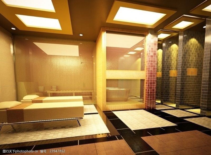 室内设计高清图片豪华酒店女士洗浴中心效果图
