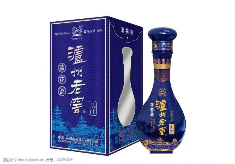 花瓶酒盒泸州老窖蓝花瓷头曲图片