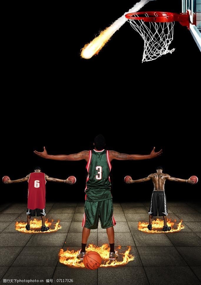 磨练意志男篮篮球运动创意宣传图片