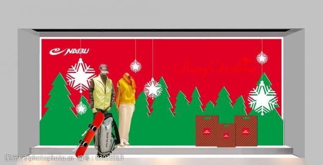 圣诞模板下载橱窗陈列橱窗设计图片