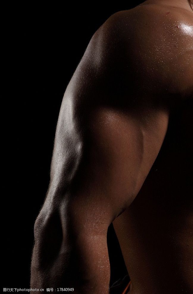 男性身体局部特写肌肉男图片