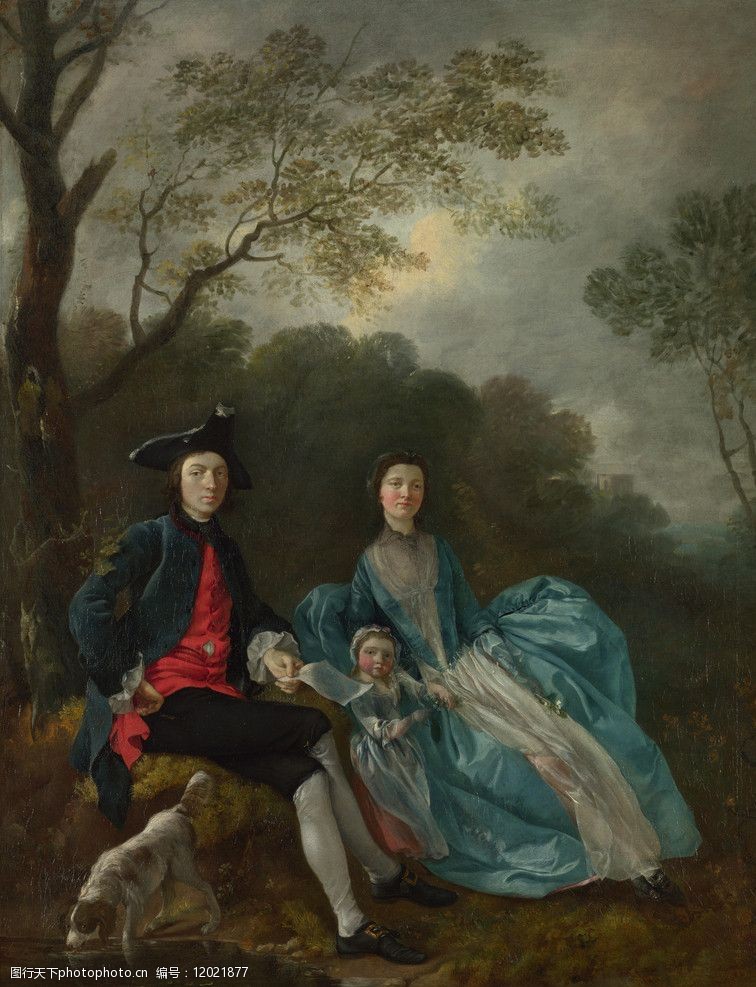 精品装饰画托马斯与他的妻子和女儿图片