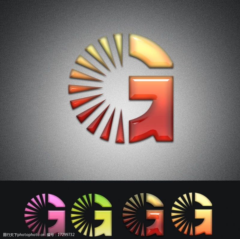 茶标志水晶Logo设计G字设计图片