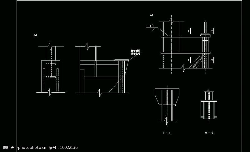 轻钢房屋段柱CAD绘图图片