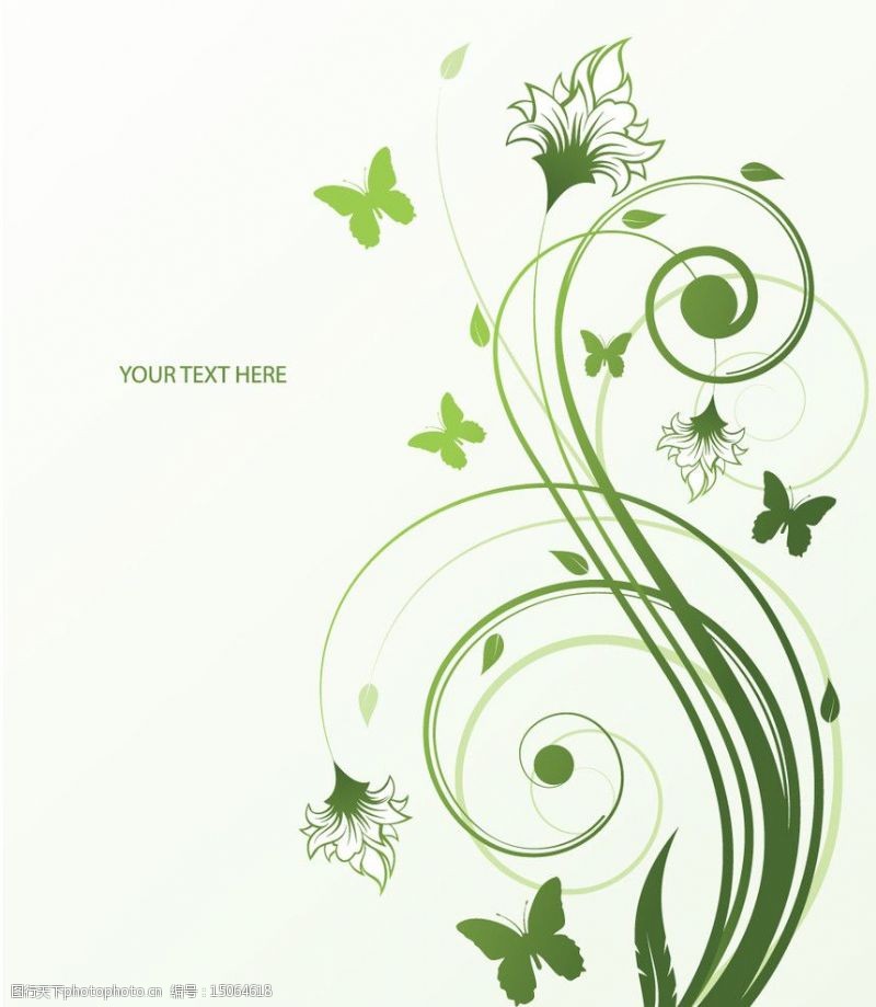 藤条绿色植物花藤纹样矢量素材图片