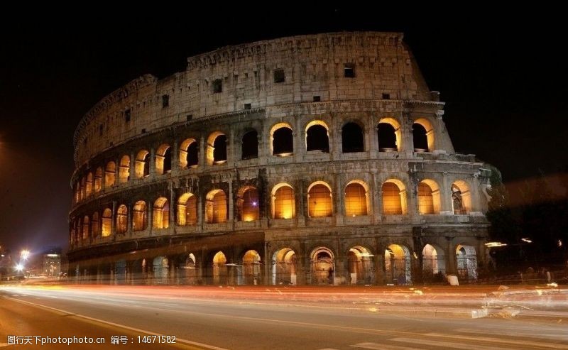 历史悠久意大利罗马斗兽场夜景图片