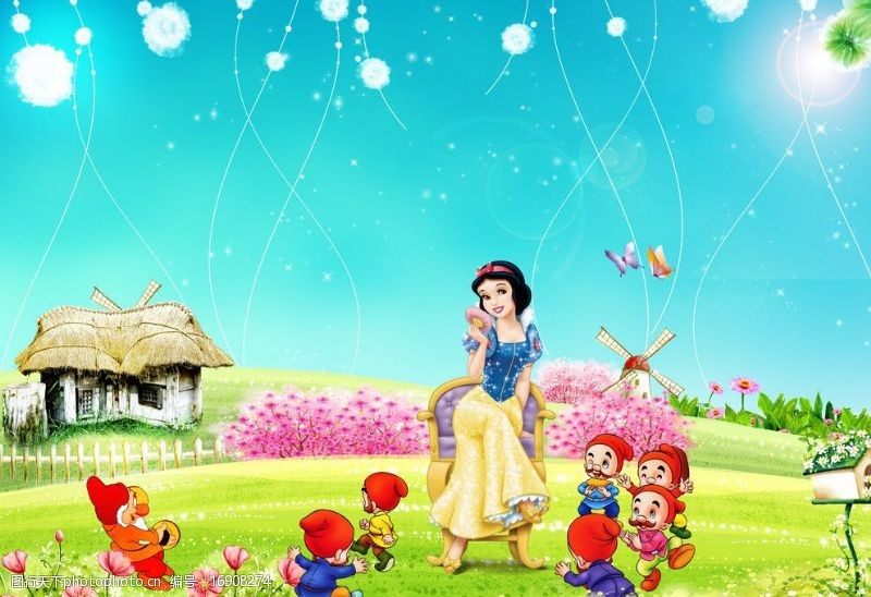 小童星白雪公主七个小矮人图片