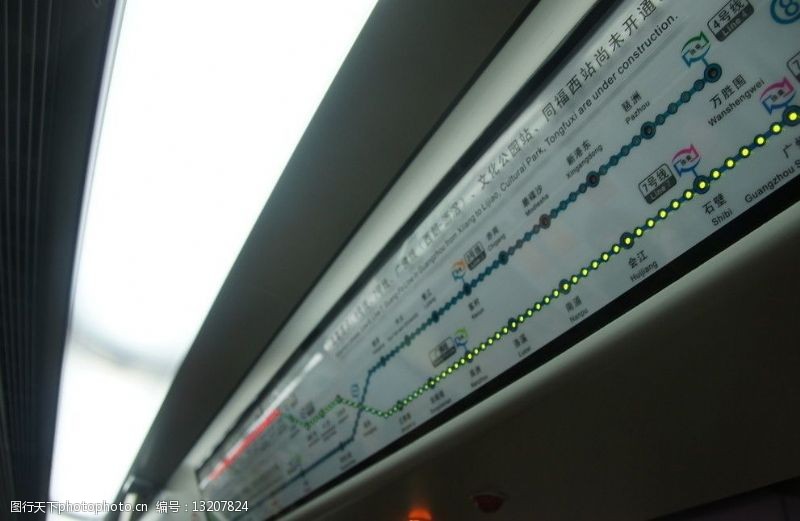 内二科广州地铁2号线车内线路图图片