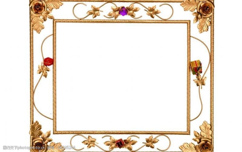 婚纱模板模板下载金色花纹相框边框图片