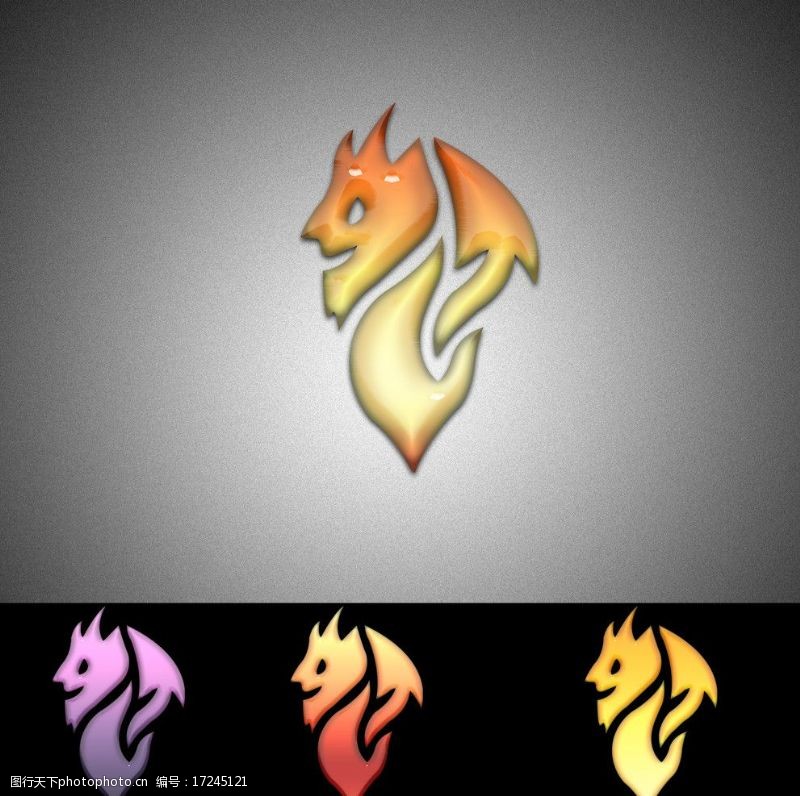 公司vi龙凤龙头水晶logo设计图片