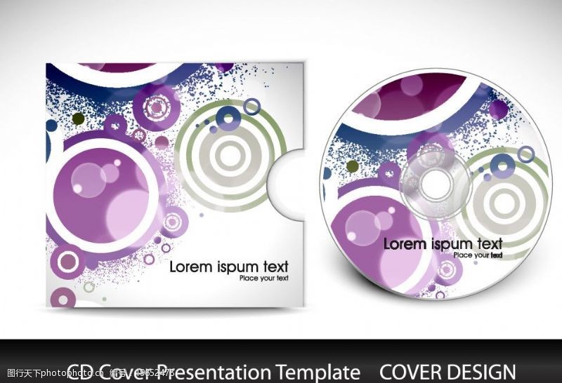 抽象圆圈CD封面矢量素材图片