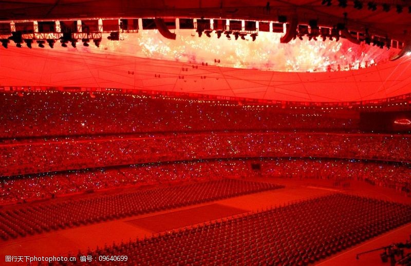 奥运开幕式红色焰火图片