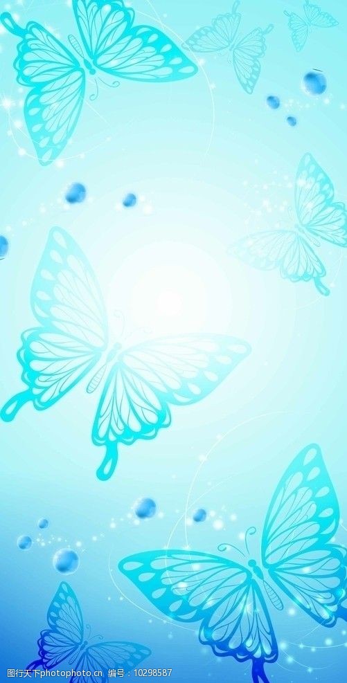 水晶球蝴蝶背景素材图片