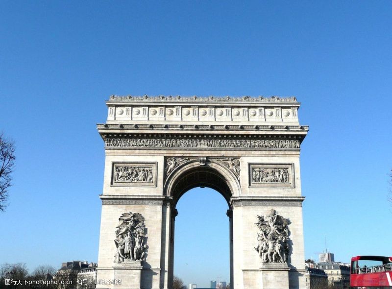 法国著名建筑巴黎凯旋门图片