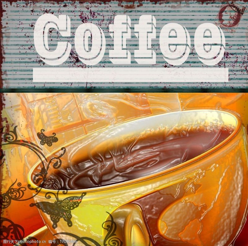 咖啡英文欧式艺术图纸图片