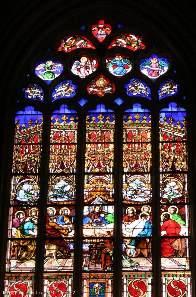 名胜地理巴黎教堂天窗壁画图片