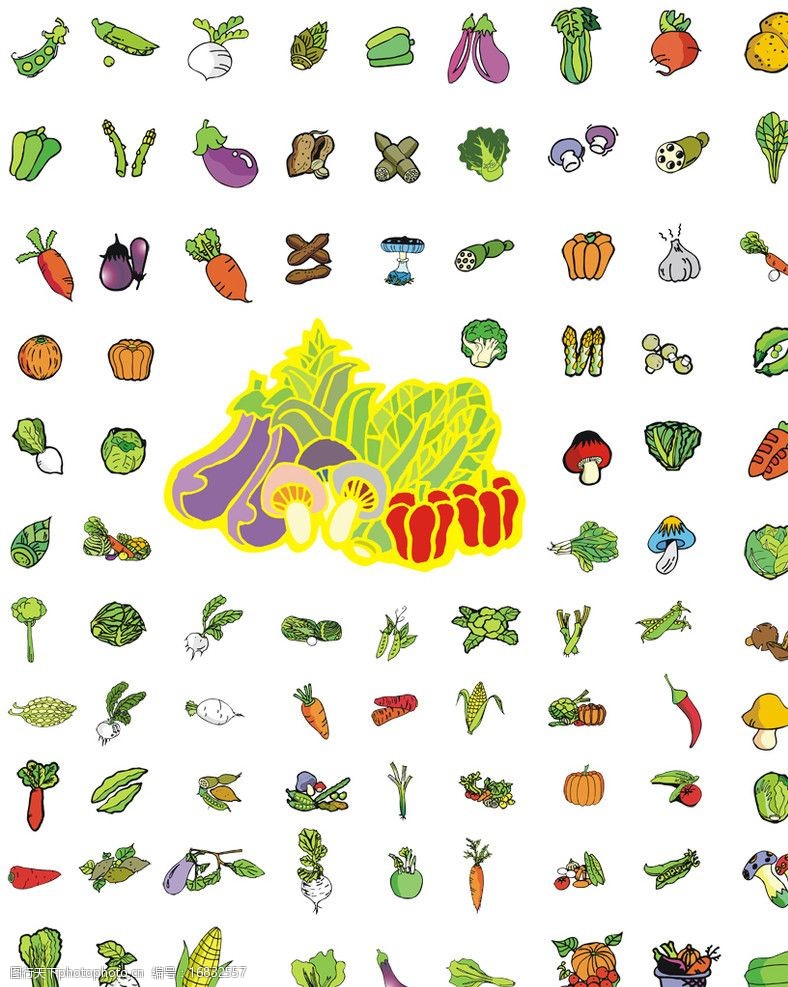 西兰花手绘蔬菜图片