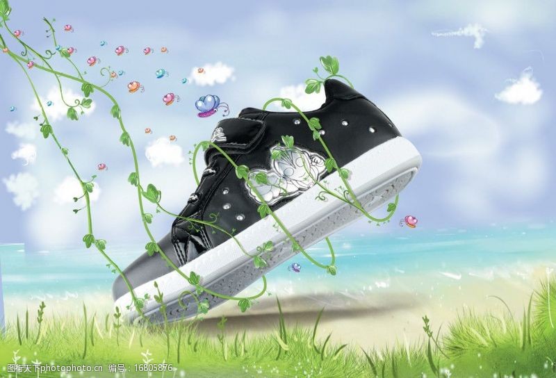 品牌运动鞋童鞋草根创意大大滴海报图片