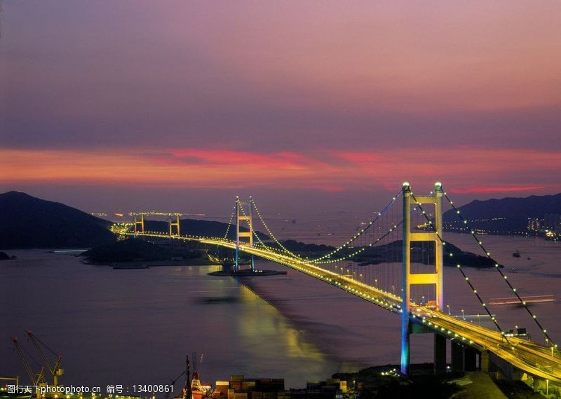 一跨式桥梁香港青马大桥图片