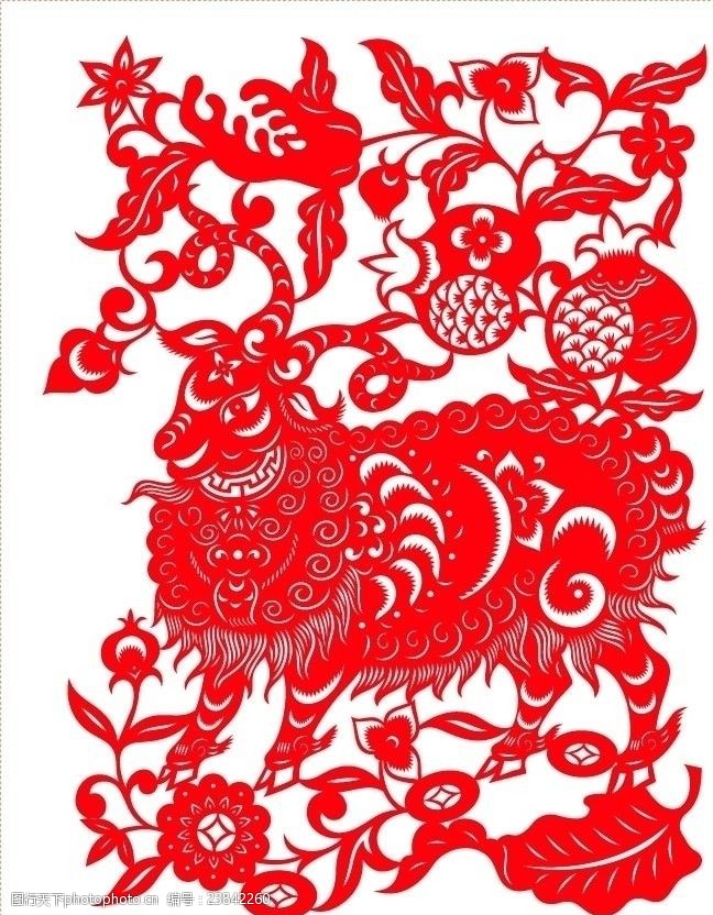 中国艺术节羊剪纸
