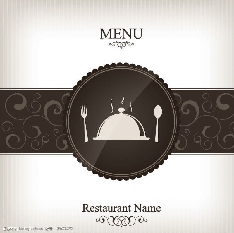 咖啡厅菜单古典花纹欧式菜单封面设计图片