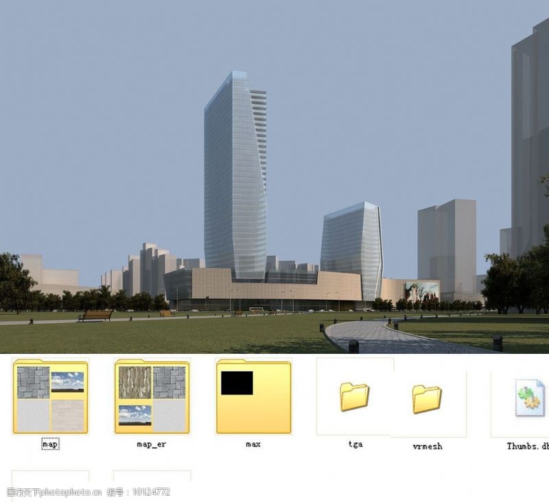 室外模型建筑全套效果图源文件图片