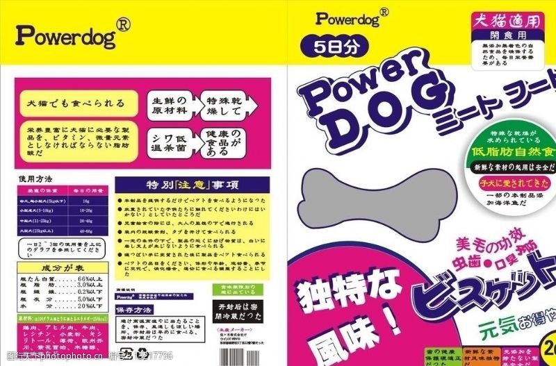 日文狗粮宠物粮包装袋图片